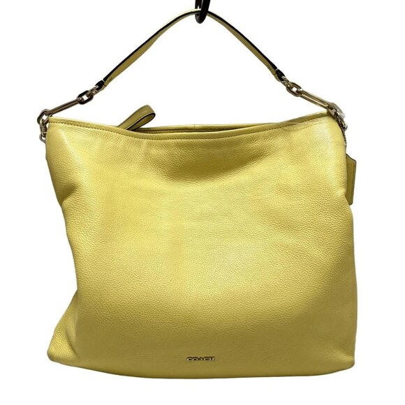 Auth COACH Madison Leather Hobo 27858 Yellow Leather - Shoulder Bag - Picture 1 of 10